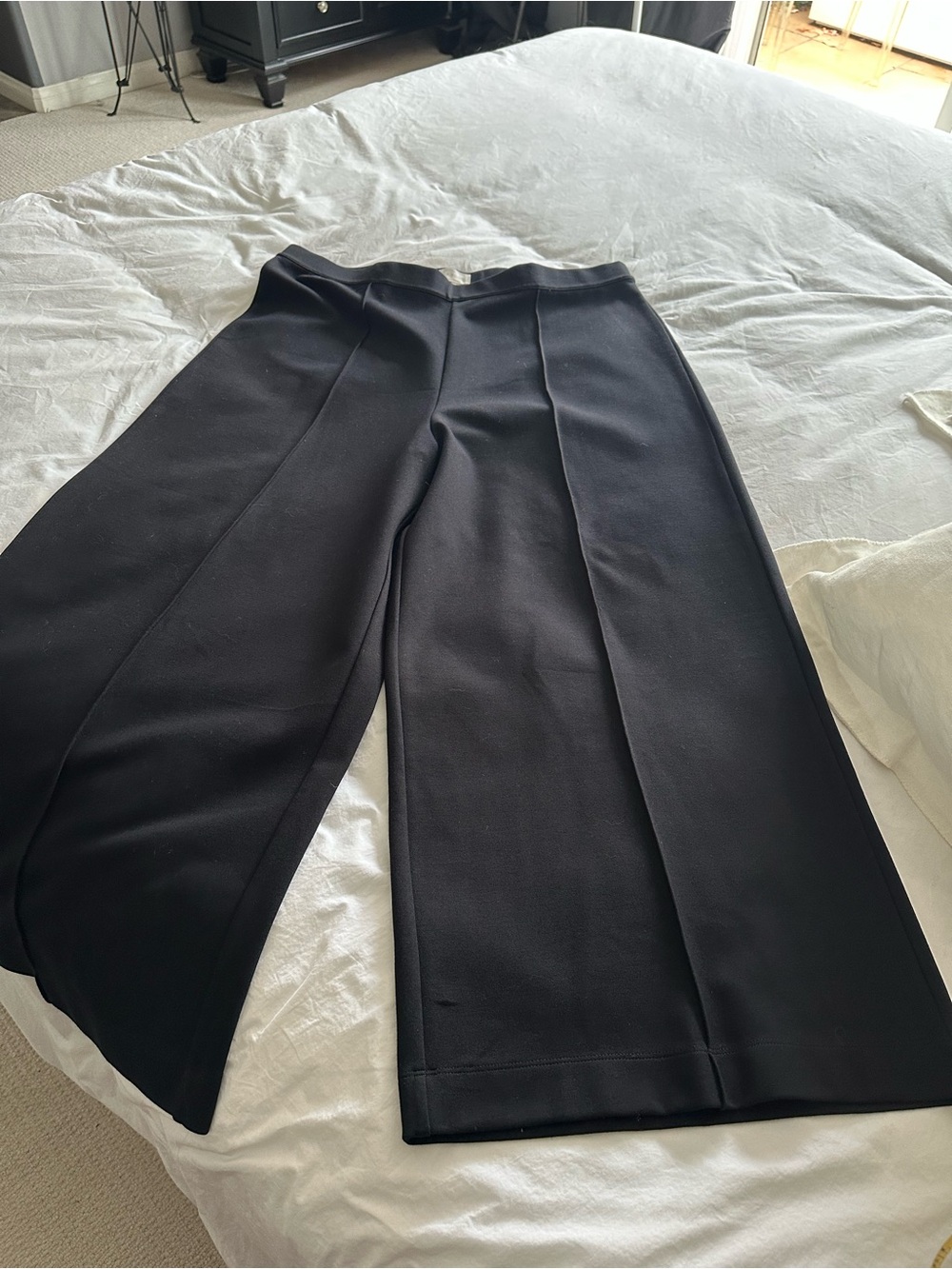 Caslon (Nordstrom) Black Wide-Leg Pants with Front Seams, size XL - Picture 3 of 9